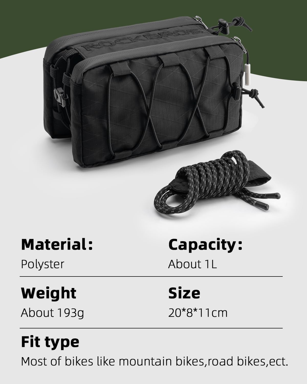 ROCKBROS Top Tube Bike Bag 1L Quick Release with Shoulder Strap
