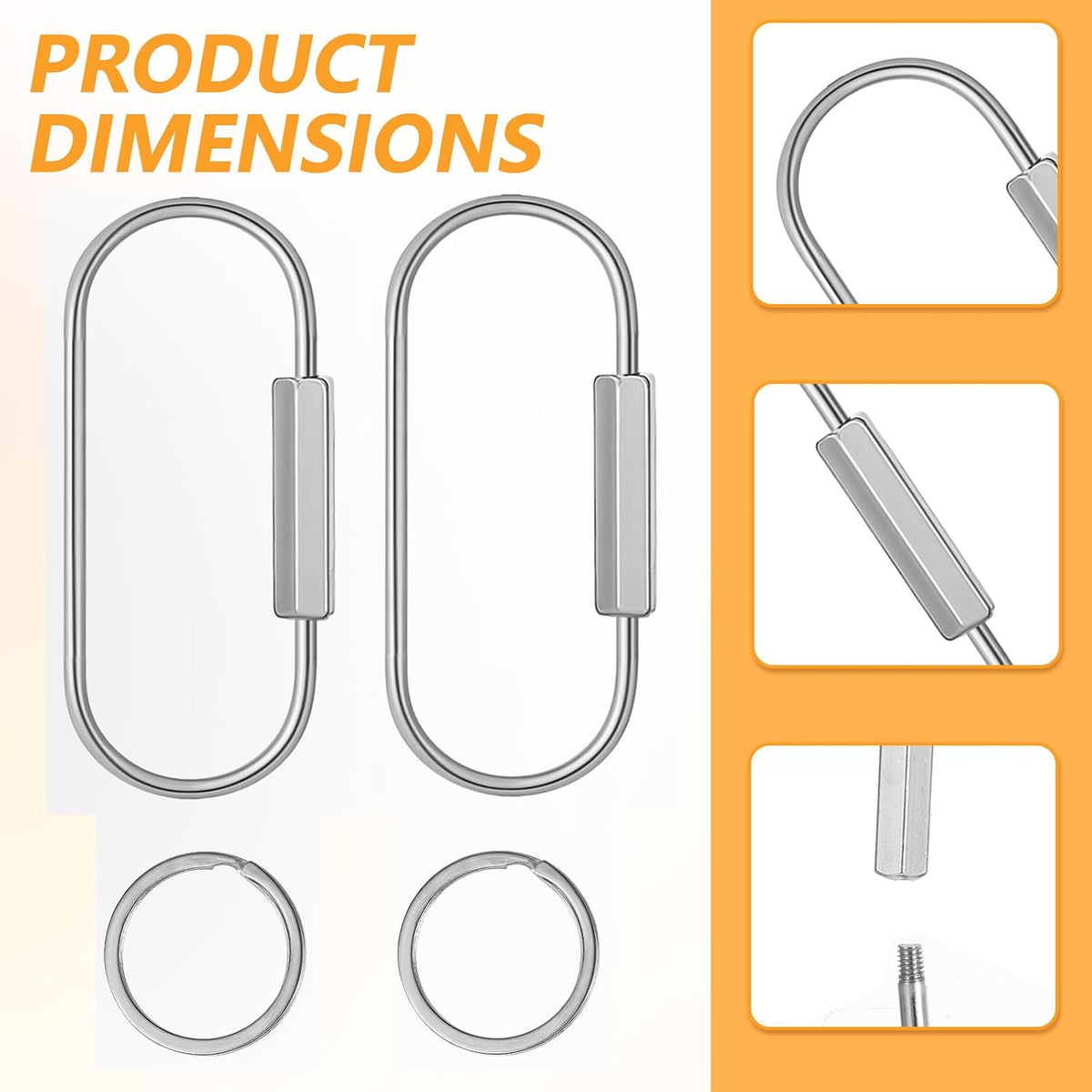 Yolev Locking Carabinern Key Ring Screw Lock Keychain