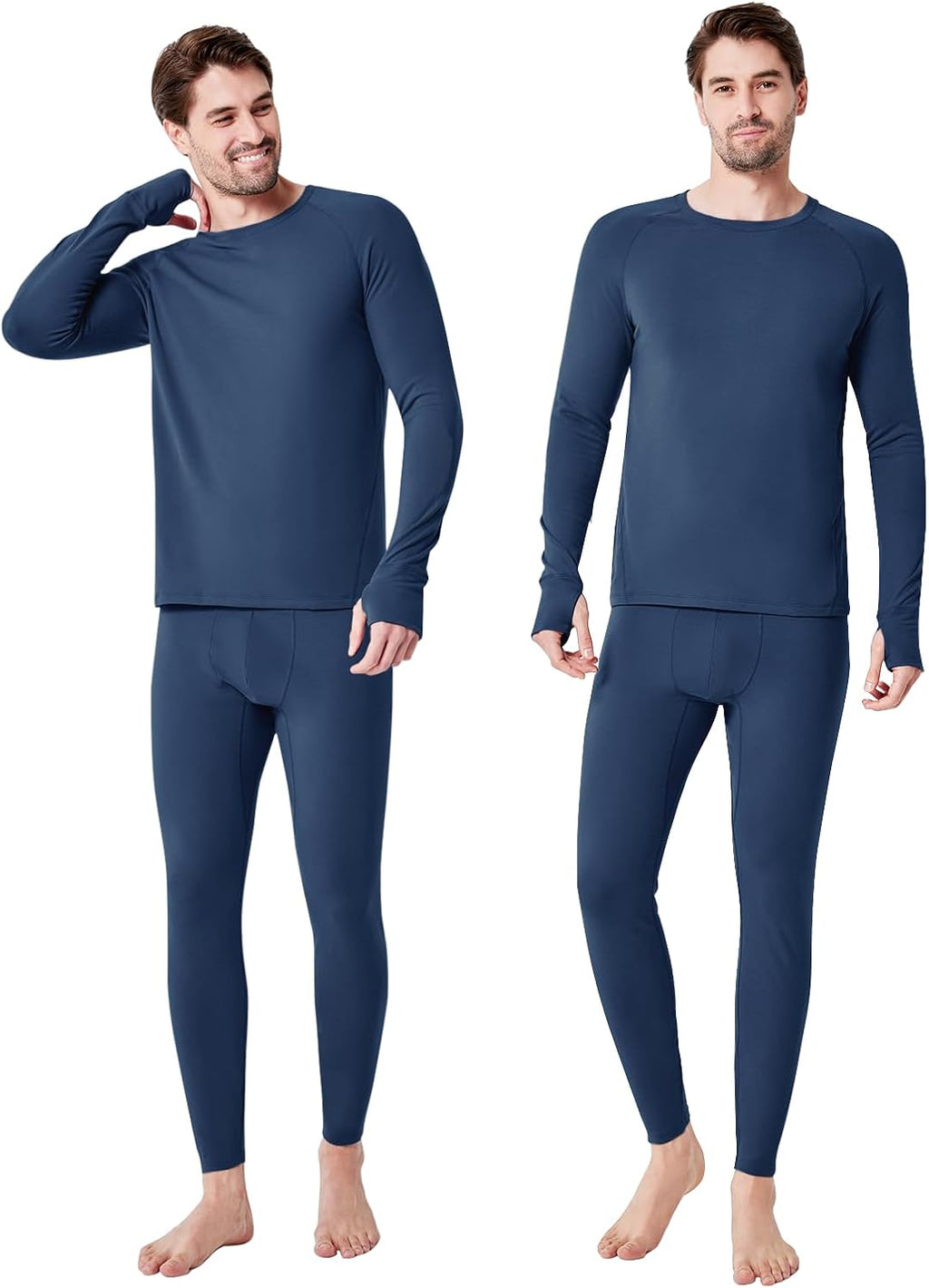 Thermal Underwear for Men - 2 Styles: 185g Lightweight Thin Base Layer & 220g Midweight Micro-Fleece Lined Long Johns
