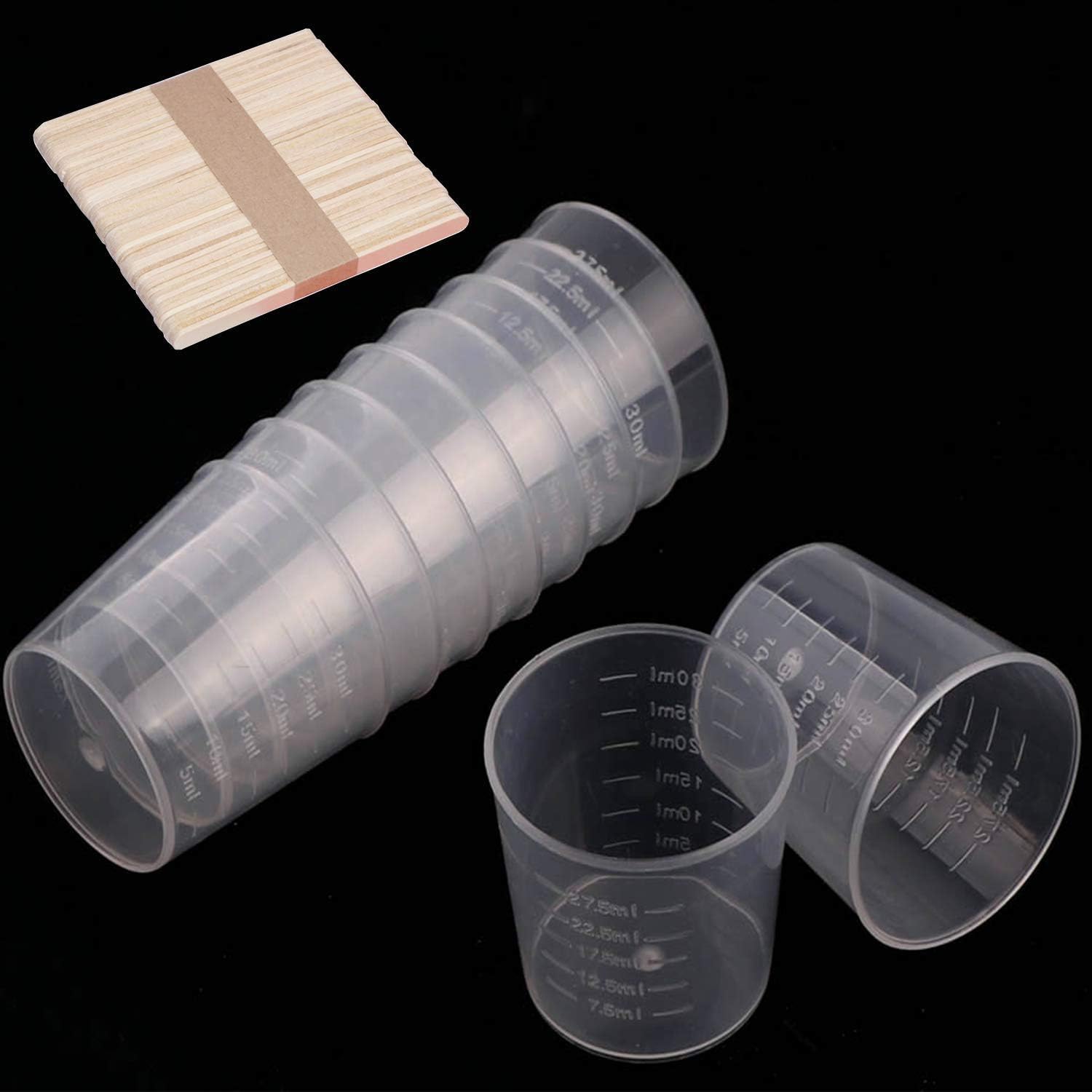 100 Pack 1oz/30ml Plastic Graduated Cups