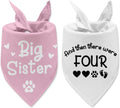 2 Packs Big Sister and Then There were Four Dog Bandana New Baby Gift Adjustable Pet Scarf for Large Medium Small Dogs Pregnancy Announcement Pink Big Sister Gender Reveal Outfit