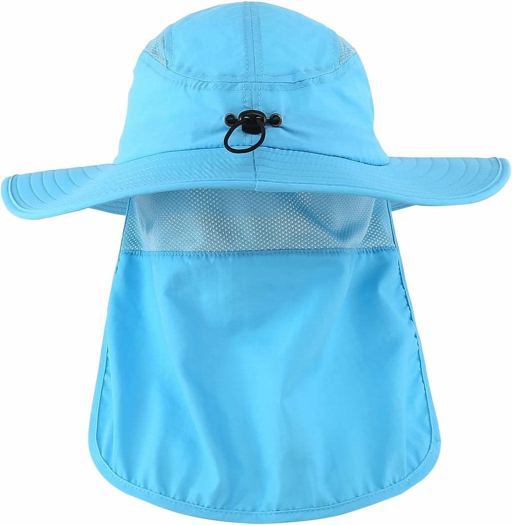 Home Prefer UPF 50+ Sun Hat with Neck Flap Wide Brim Fishing Hat for Men