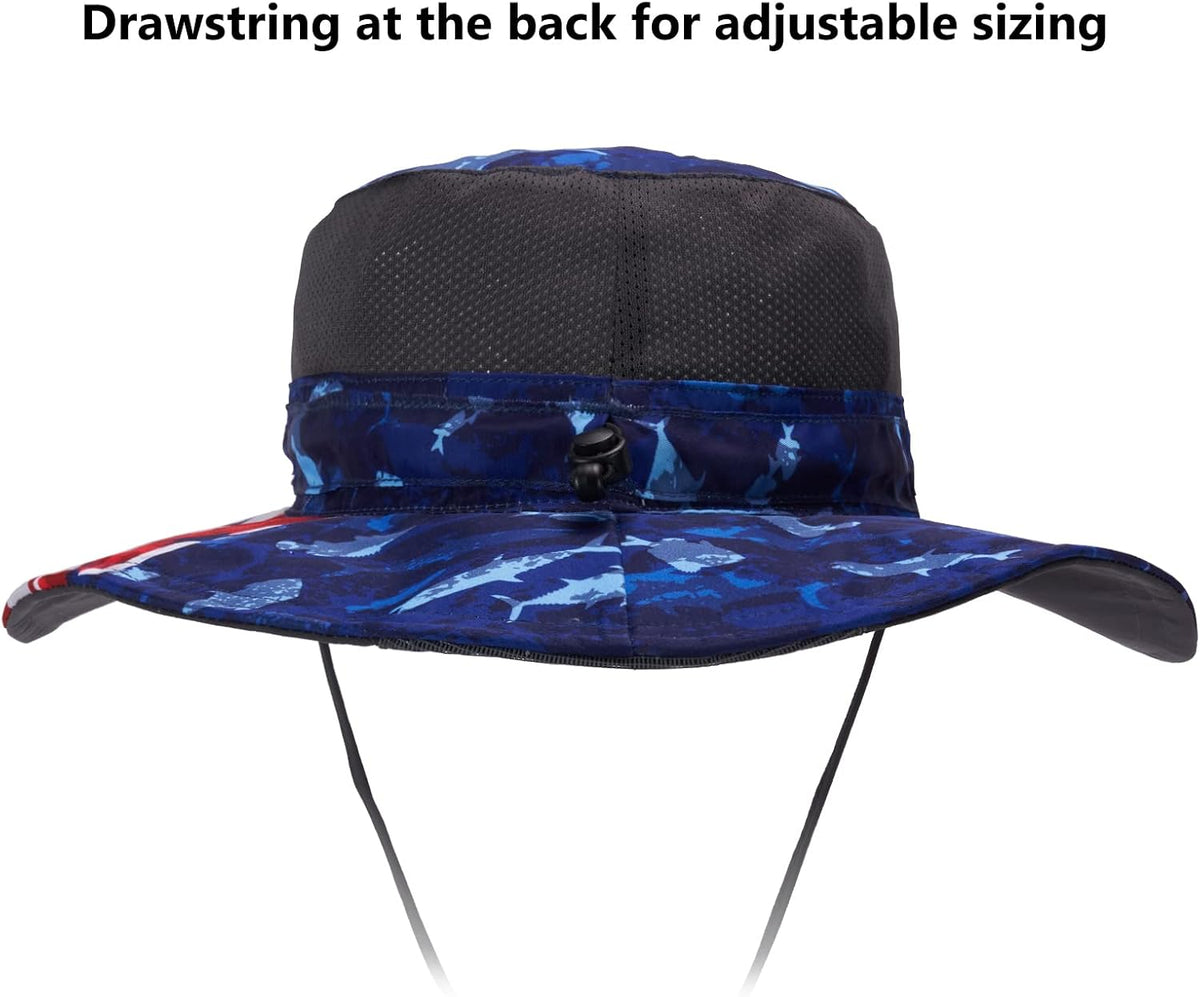 BASSDASH UPF 50+ Sun Fishing Hat Water Resistant with Detachable Neck Flap