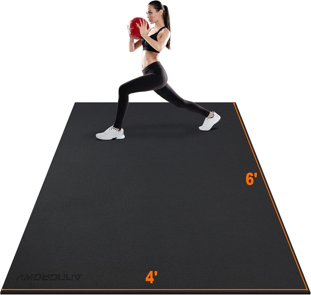 Large Exercise Mat 8'x5'|12'x6'|10'x6'|6'x4'|6'x2' Workout Mat for Home Gym Mats Exercise Heavy Duty Gym Flooring Fitness Mat Large Yoga Mat Cardio Mat for Weightlifting, Jump Rope, MMA, Shoe-Friendly