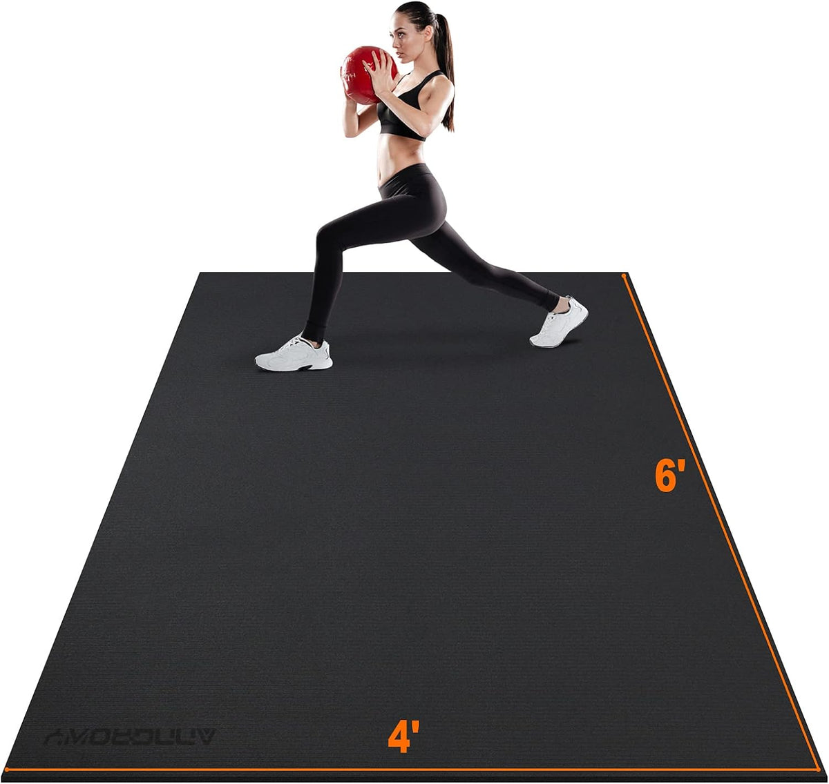 Large Exercise Mat 8'x5'|12'x6'|10'x6'|6'x4'|6'x2' Workout Mat for Home Gym Mats Exercise Heavy Duty Gym Flooring Fitness Mat Large Yoga Mat Cardio Mat for Weightlifting, Jump Rope, MMA, Shoe-Friendly