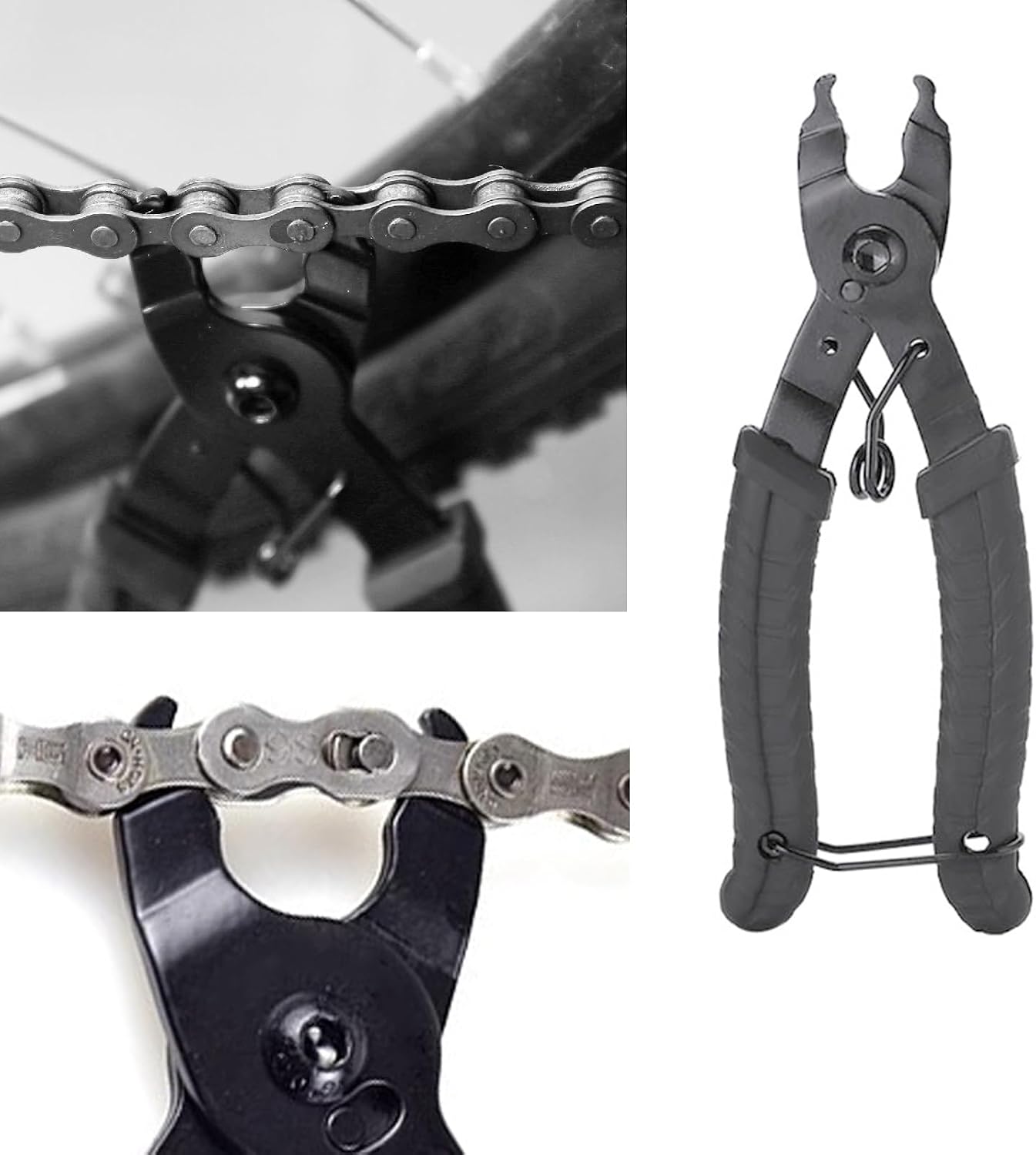 Bike Chain Repair & Maintenance Tools Kits:Bike Link Plier + Chain Breaker Splitter Tool+Chain Checker+3 Pairs Bicycle Missing Links+Chaingang Cleaning Brush,for Repair & Cleaning Maintenance Solution