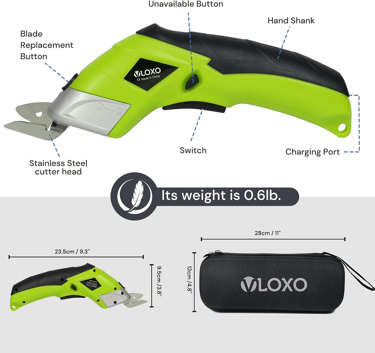 VLOXO Cordless Electric Scissors Electric Box Cutter for Cardboard