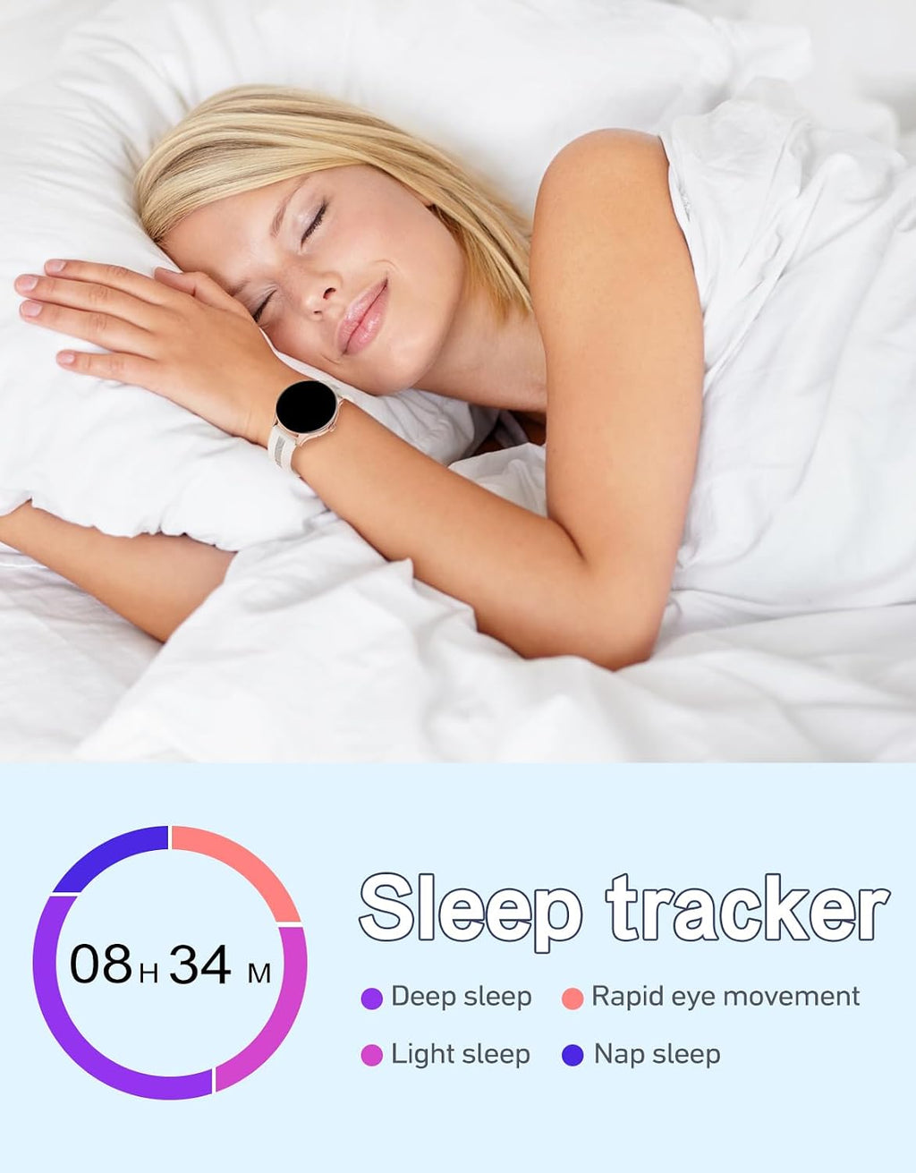 HUAKUA Smart Watch for Women Men Answer/Make Calls for iPhone/Android Cream