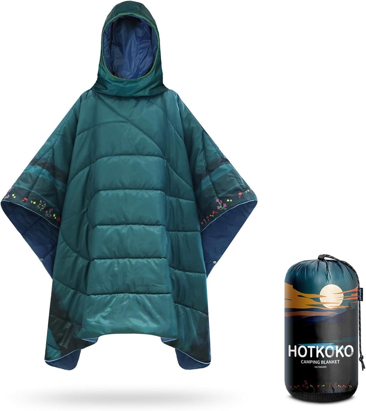 Poncho Blanket Outdoor Wearable Camping Blanket Hoodie Waterproof