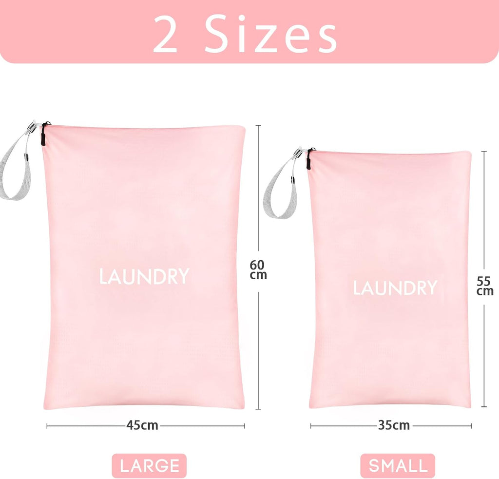 WiseBoy 2-Pack Travel Laundry Bags, Washable Wet Dry Bags for Gym