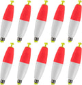 Alwonder 10-Pack Fishing Bobbers Floats, Weighted Bobbers for Fishing Cigar EVA Foam Snap-on Floats Corks Floaters Buoys for Crappie Bass Panfish Bluegills Trout