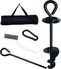 Heavy Duty Dog Tie Out Stakes for Yard, RV Dog Leash, Outdoor, Beach Anchor, For Large Dogs Camping Essentials, Loop,black