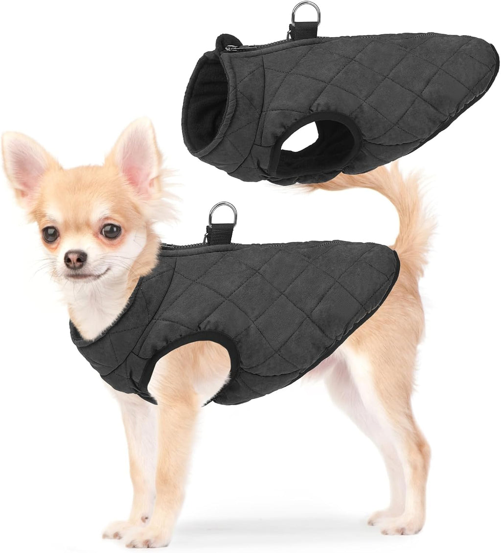 SCENEREAL Winter Dog Vest Coat with Harness Built in