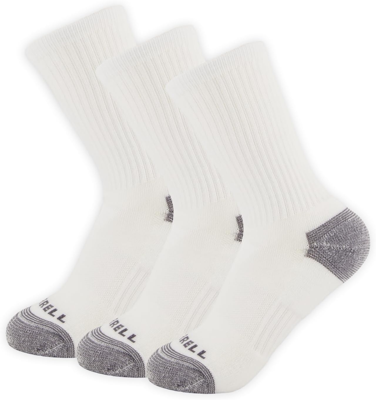 Merrell Unisex Eco Cushioned Crew Socks, Recycled Sustainable Hiker With Targeted Cushion