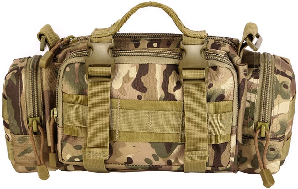 Utility 3P Military Tactical Duffle Waist Bags MOLLE Assault Shoulder Backpack Multifunction EDC Pouches Heavy Duty Fanny Packs (CP camouflage)