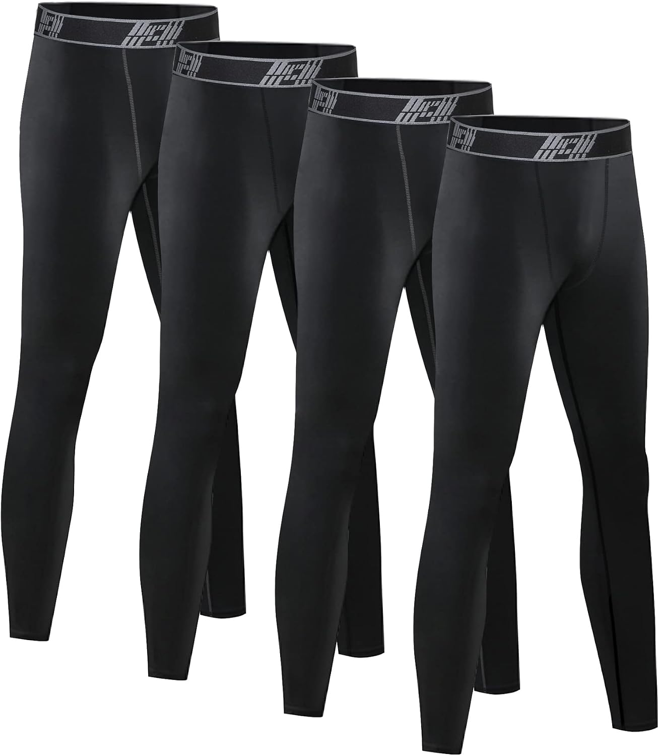HOPLYNN 4 Pack Youth Boy's Compression Leggings Athletic Tight Pants