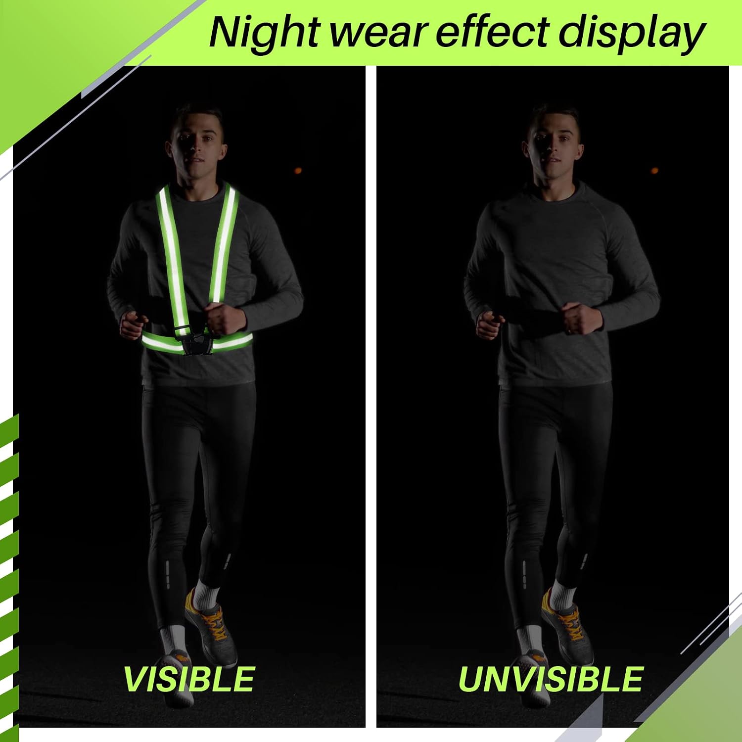 Hercicy Reflective Running Vests, Safety Vest Straps