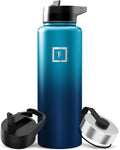 IRON °FLASK 40 oz Wide Mouth Water Bottle with 3 Lids