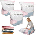 No-Pump Vacuum Storage Bags 2026 Cube Compression Space Saver Bags - Upgrade Large Storage Compression Bags No-Pump 3D Vacuum Storage Bags for Clothes, Comforters, Blankets (19 * 27in-3ps)