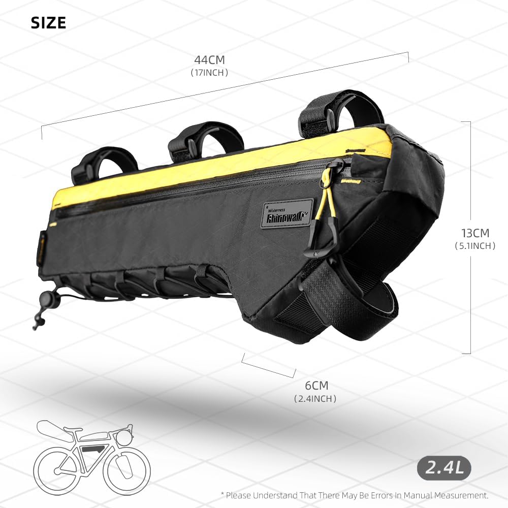 Rhinowalk Bicycle Front Frame Bag Bike Under Top Tube Triangle Bag Lightweight 1.7L Cycling Accessories Nylon Pack Pouch for Mountain Road Bike