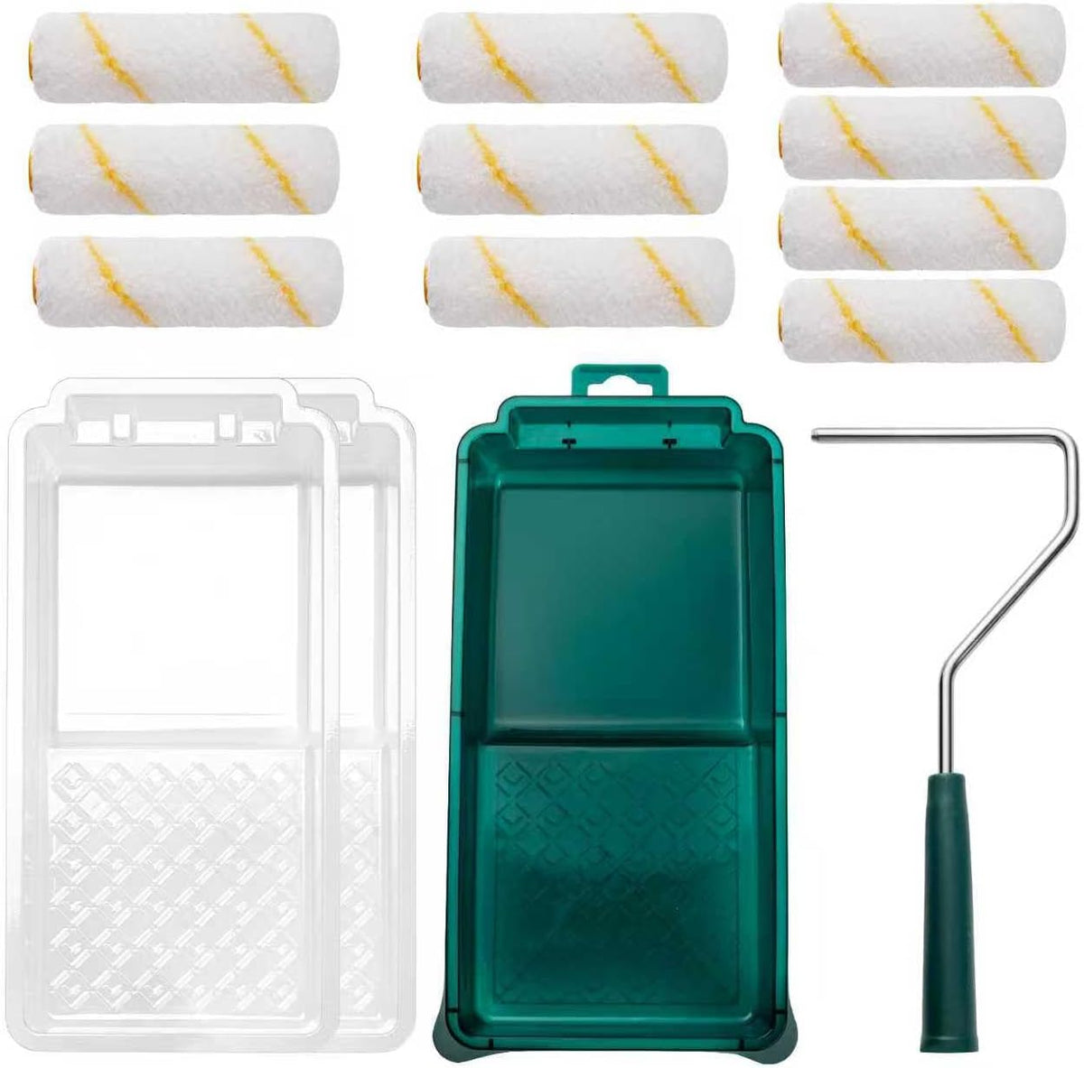 Foam Paint Roller Kit, 14 Pack, 4 Inch Small Paint Roller Covers