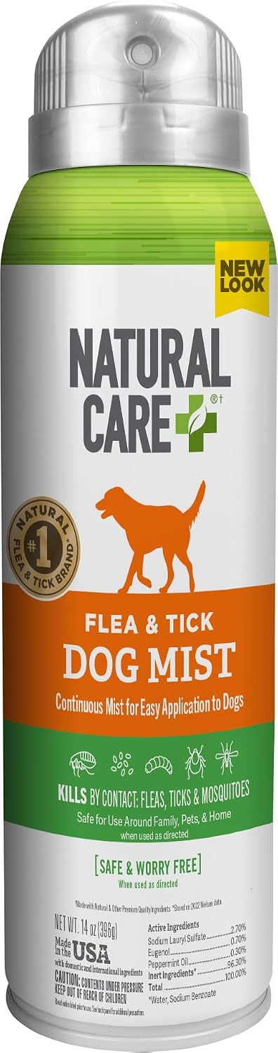 Natural Care Flea & Tick Spray for Dogs, Flea & Tick Treatment, 14oz