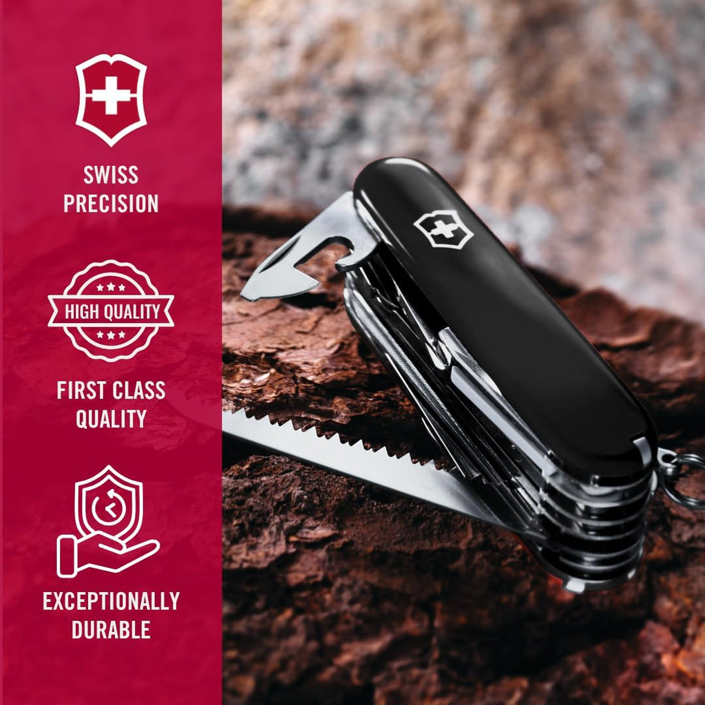 Victorinox Swiss Army Swiss Champ Pocket Knife (Black), 91mm