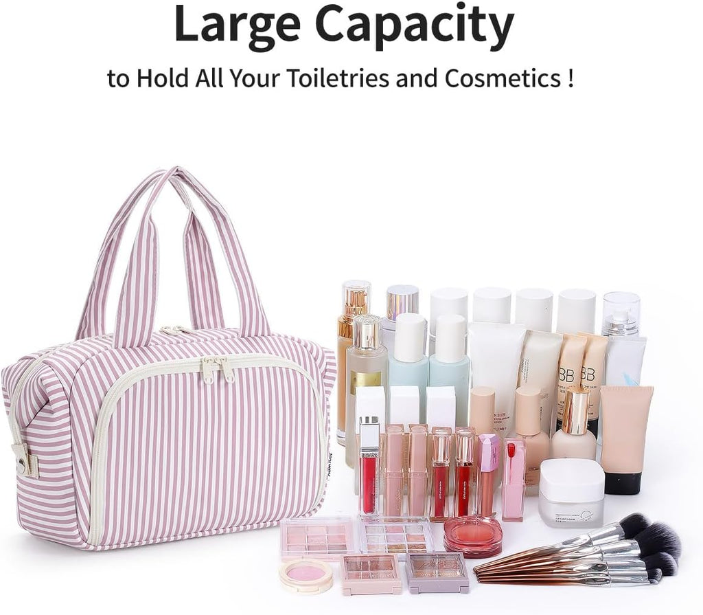 Narwey Travel Toiletry Bag for Women, Large Makeup Cosmetic Organizer Bag