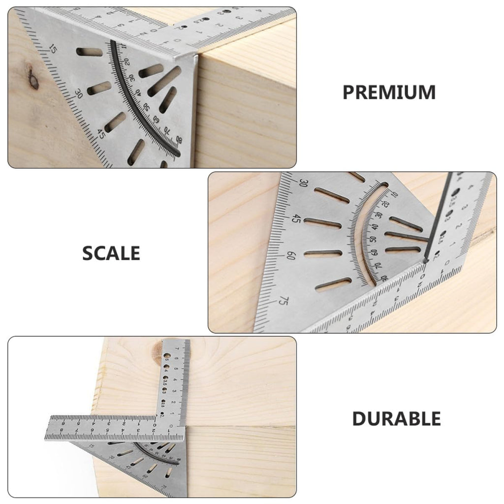 Stainless Steel Triangular Measuring Ruler for Carpentry Marking