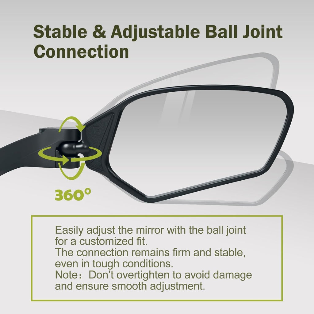 Adjustable Handlebar Bike Mirrors, Left & Right Bicycle Mirror Set