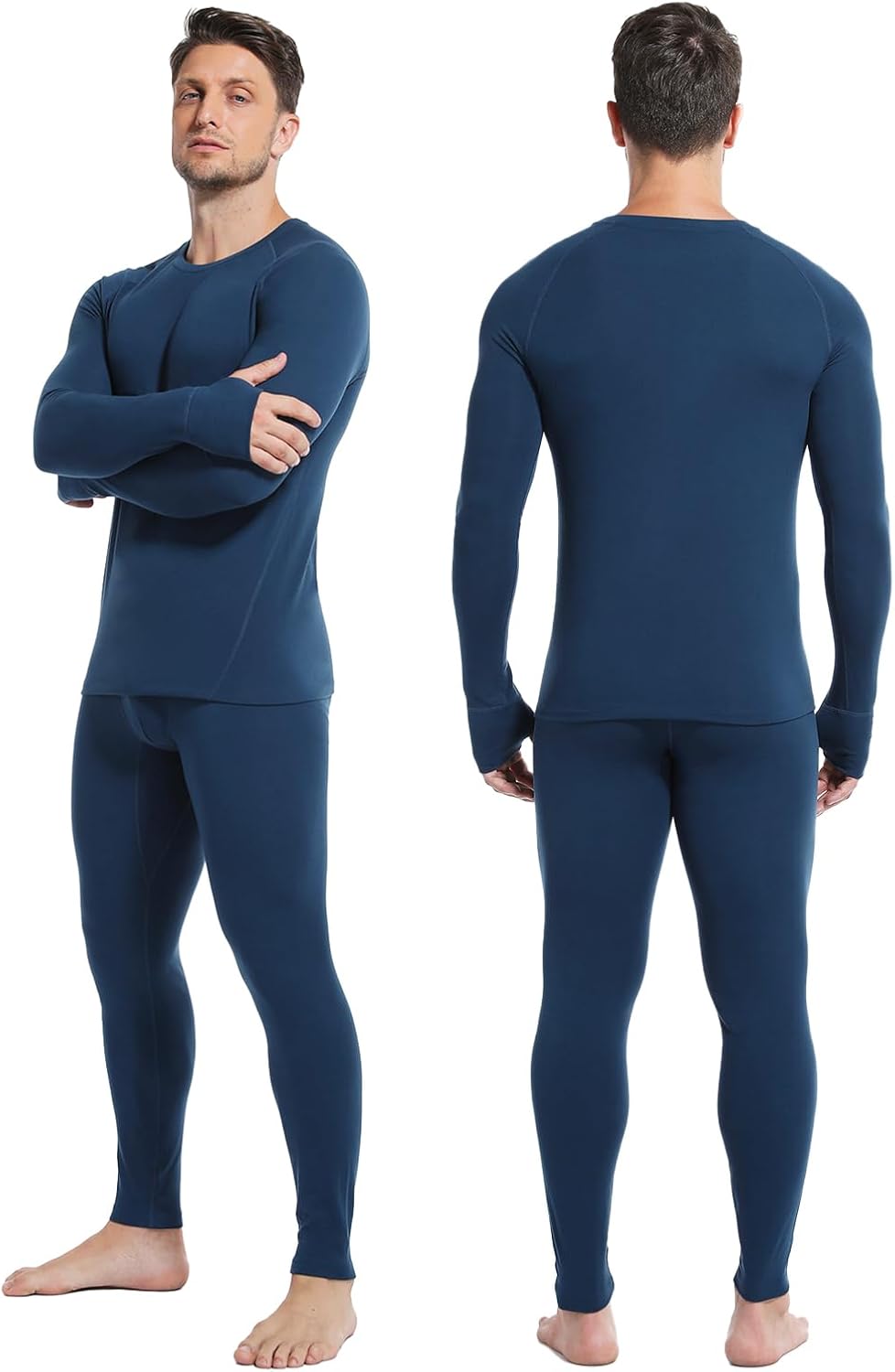Thermal Underwear for Men - 2 Styles: 185g Lightweight Thin Base Layer & 220g Midweight Micro-Fleece Lined Long Johns