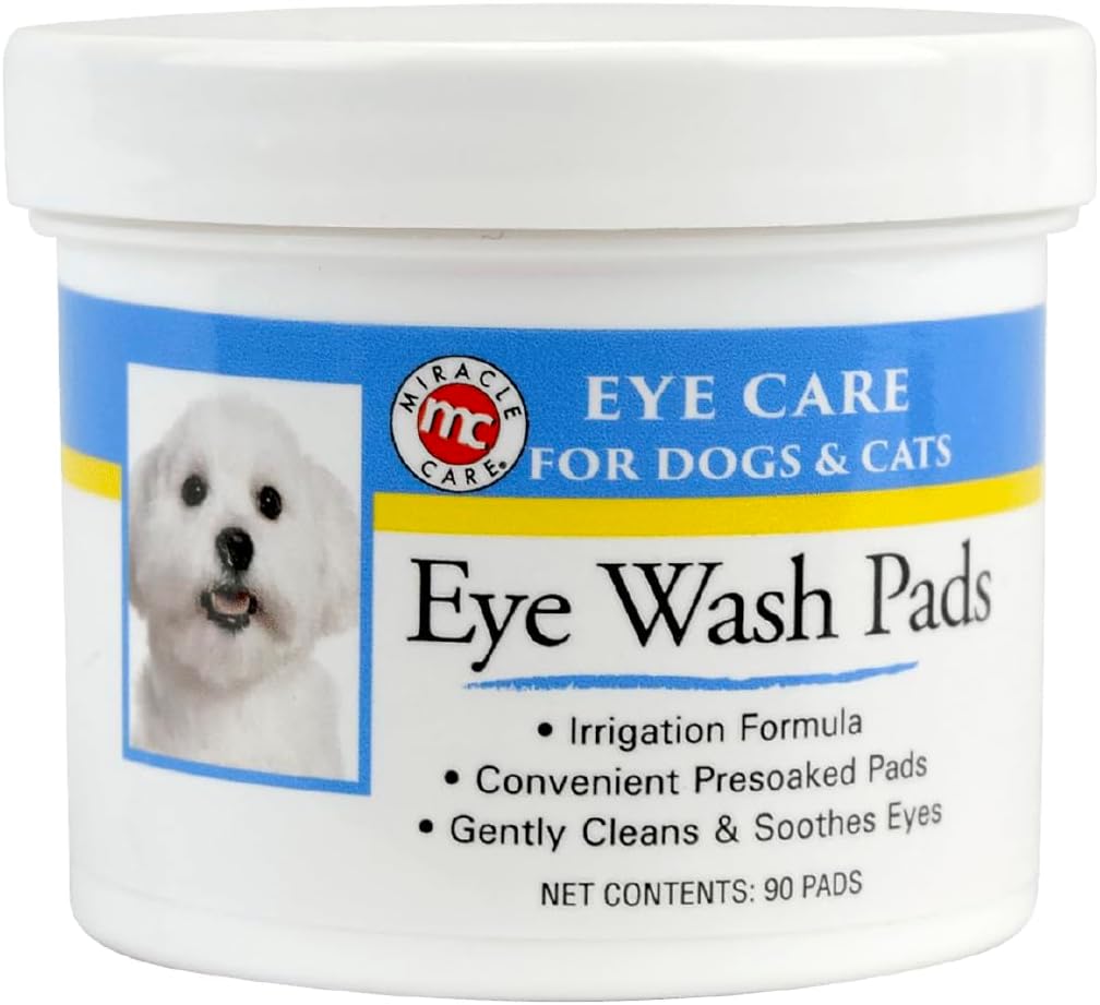 Miracle Care Eye Wash Pads for Dogs and Cats, 90 Pre-Soaked Wipes