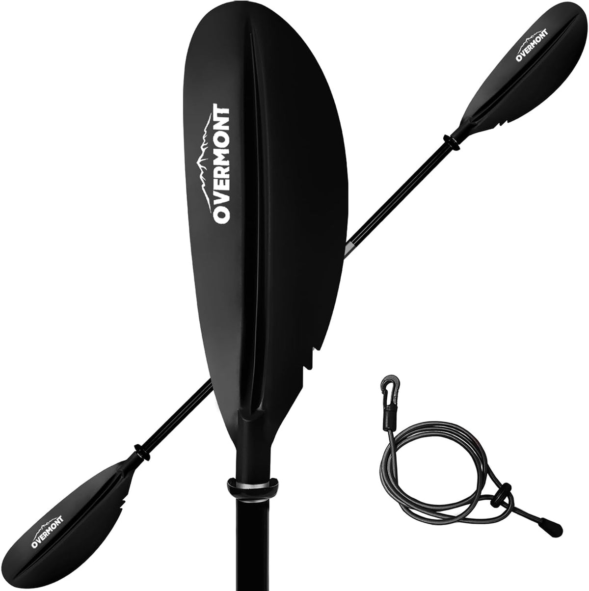 Overmont Kayak Paddles with Leash - Heavy Duty Aluminum Alloy Shaft Boating Oar for Kayaking Boating Canoeing 218cm/86in - 230cm/90.5in - 241cm/95in