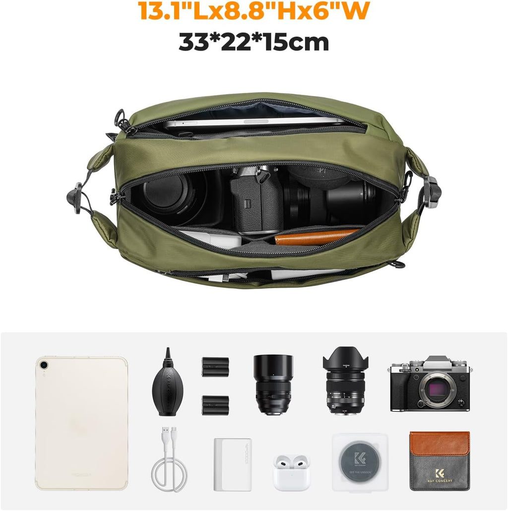 K&F CONCEPT 2 in 1 Camera Sling Bag, Everyday Shoulder Bag