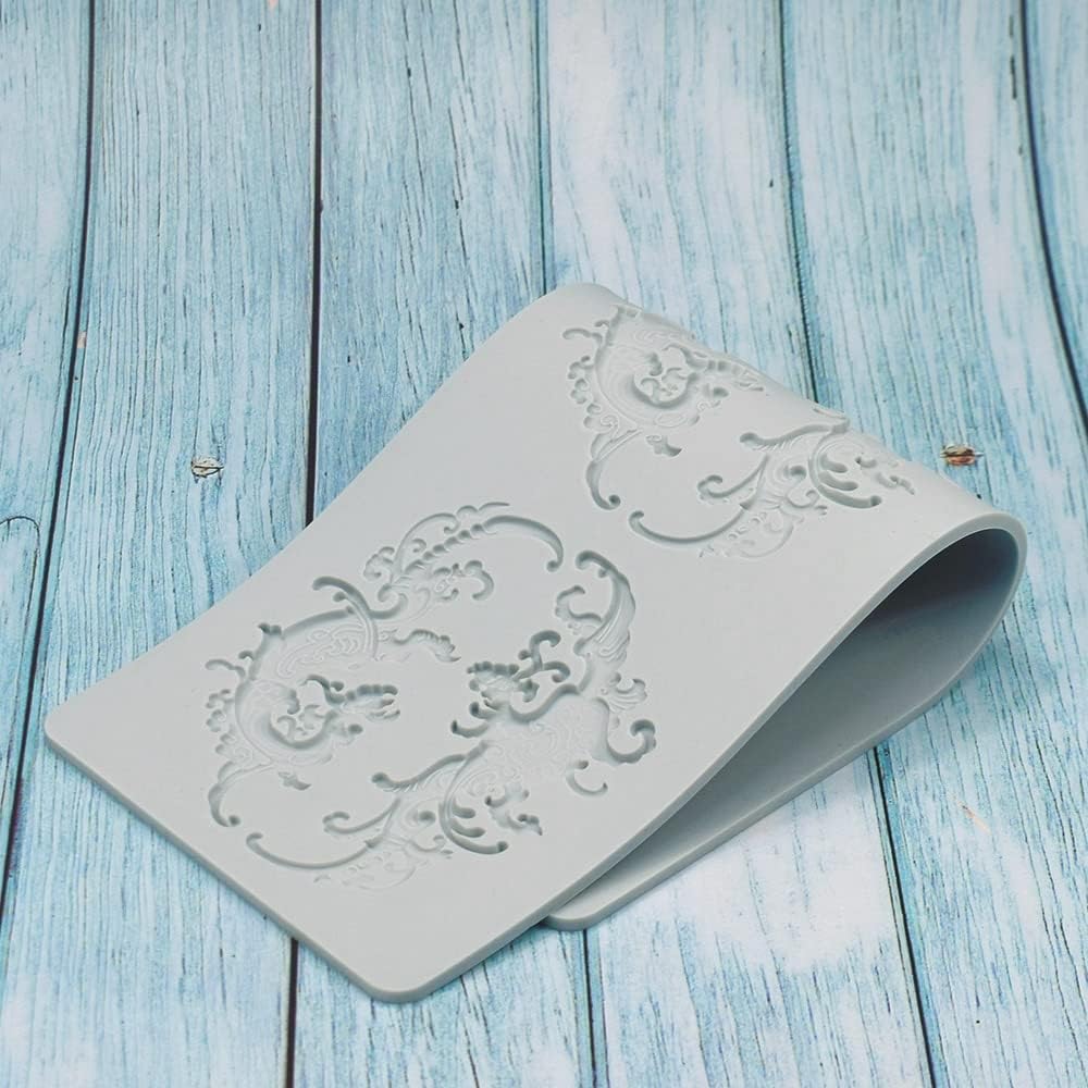 Hollow Leaf Silicone Molds Lover Heart Chocolate Molds Geometry 3D Silicone Mould Chocolate Candy Leaf Mold Sugar Craft Cake Decoration Cupcake Top (J_Dragon_14.4 * 5 * 0.12inch)