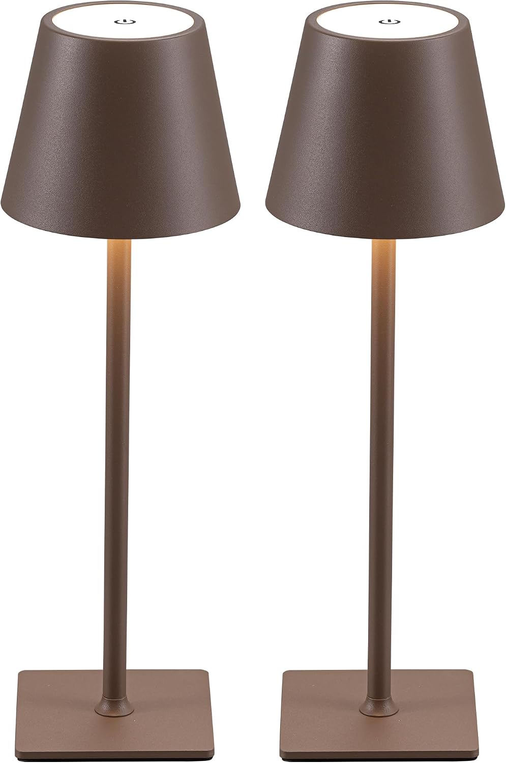 KDG 2 Pack Cordless Brown Table Lamps, Rechargeable Portable LED Desk Lamps
