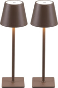 KDG 2 Pack Cordless Brown Table Lamps, Rechargeable Portable LED Desk Lamps