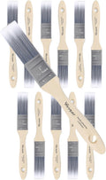 Wesquer 1 Inch Flat Paint Brushes 12 Pack Bulk Professional Detail Trim