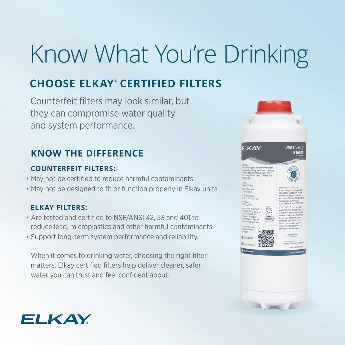 Elkay Genuine WaterSentry 51600C High Capacity Replacement Filter