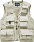 Hbufnha Outdoor Fishing Hunting Vest Multi Pockets Work Cargo Jacket