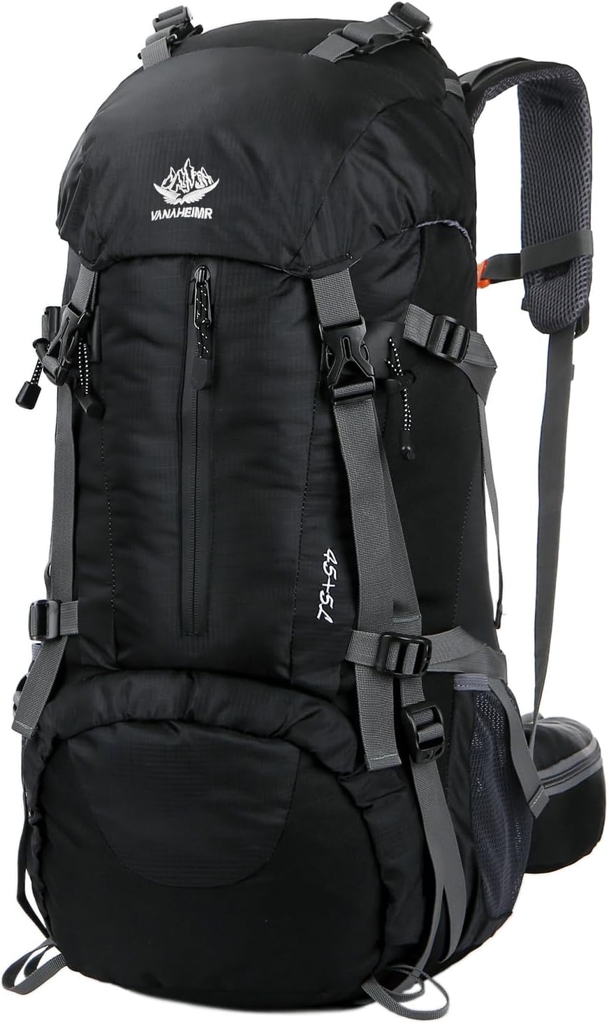 WoneNice 50L(45+5) Waterproof Hiking Backpack Outdoor Daypack w/Rain Cover