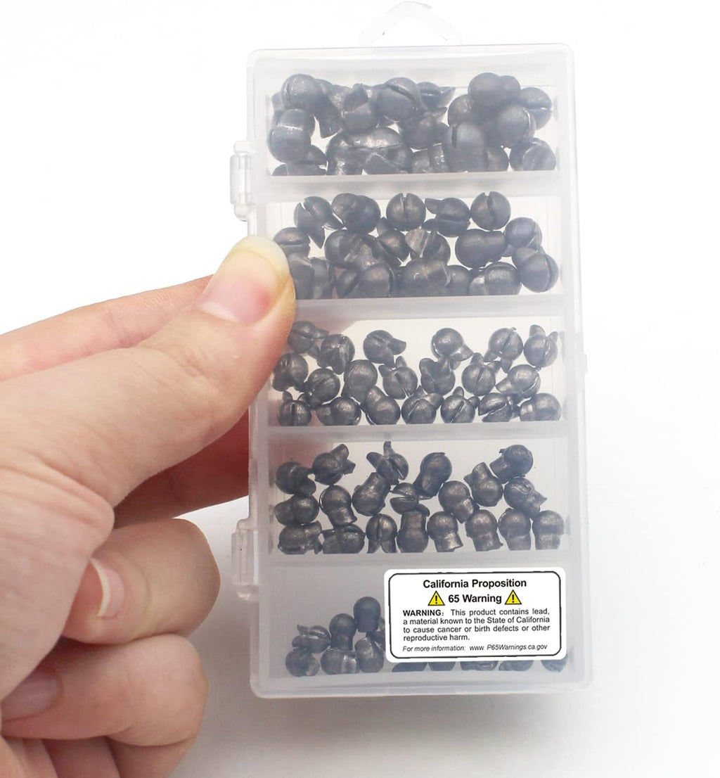 100pcs Fishing Weights Sinkers Kit, Round Removable Split Shot Sinker Weights, Small Fishing Lead Egg Weights, Fishing Accessories Equipment Gear Stuff Lead Shot Sinkers 5 Sizes