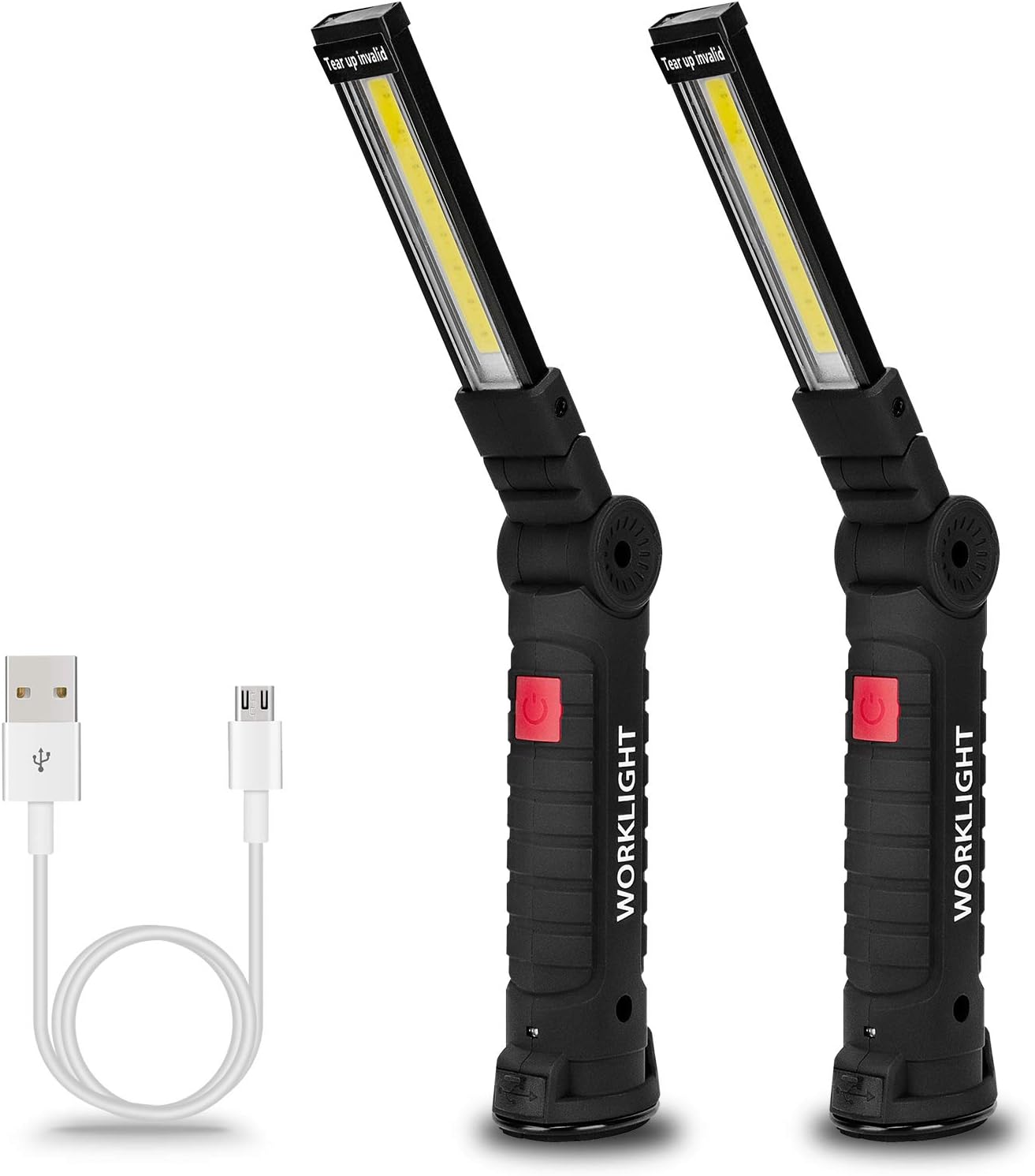 Lmaytech Tool Gifts for Men 2Pack Rechargeable LED Work Lights with Magnetic Base, 360° Rotation,Versatile Lighting for Repairs, Outdoors, Mens Gifts