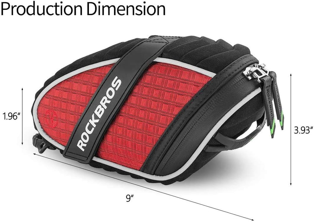 ROCKBROS Bike Saddle Bag Under Seat Bicycle Seat Bag 3D Shell for MTB/Road