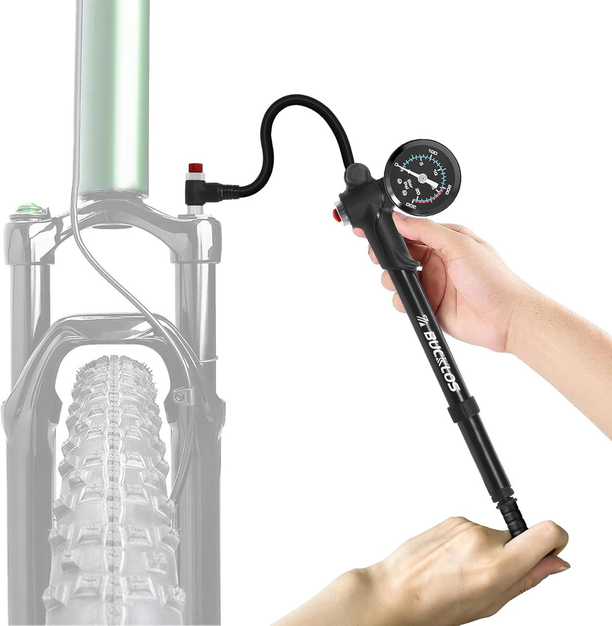 BUCKLOS Bike Shock Pump Mountain Bike High Pressure for Suspension Air Fork