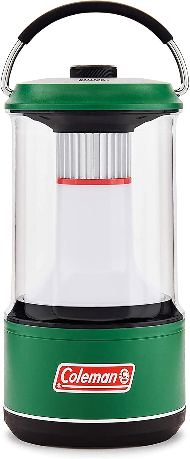 Coleman 1000 Lumens LED Water-Resistant Outdoor Camping Light Lantern with 4 Lighting Modes, and BatteryGuard Protection Technology, Green (2 Pack)