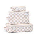 Itzy Ritzy Packing Cubes for Travel, Set of 3 Organizers (Checkerboard)