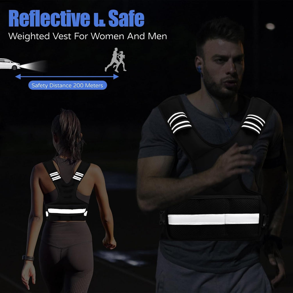 Weighted Vest Women Men - Adjustable Weighted Vest Woman with 6 Ironsand Weights, 4-10lb/11-20lb/21-32lb Vest for Walking, Running, Fitness, Strength Training, Workouts