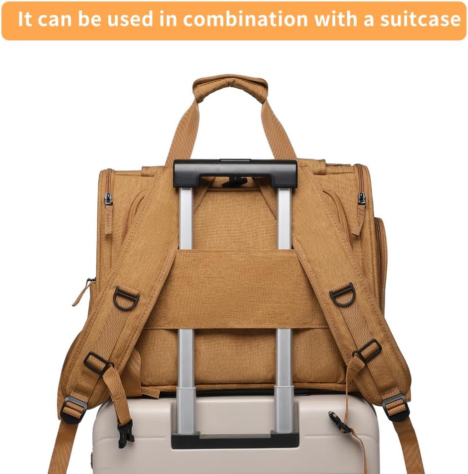 Pet Backpack Carrier for Small Dogs Medium Cats, Puppies,Breathable and Collapsible Design, Portable Travel Bag for Bearded Dragon,Rabbit Cage (Brown +Two-Shoulder, Small)