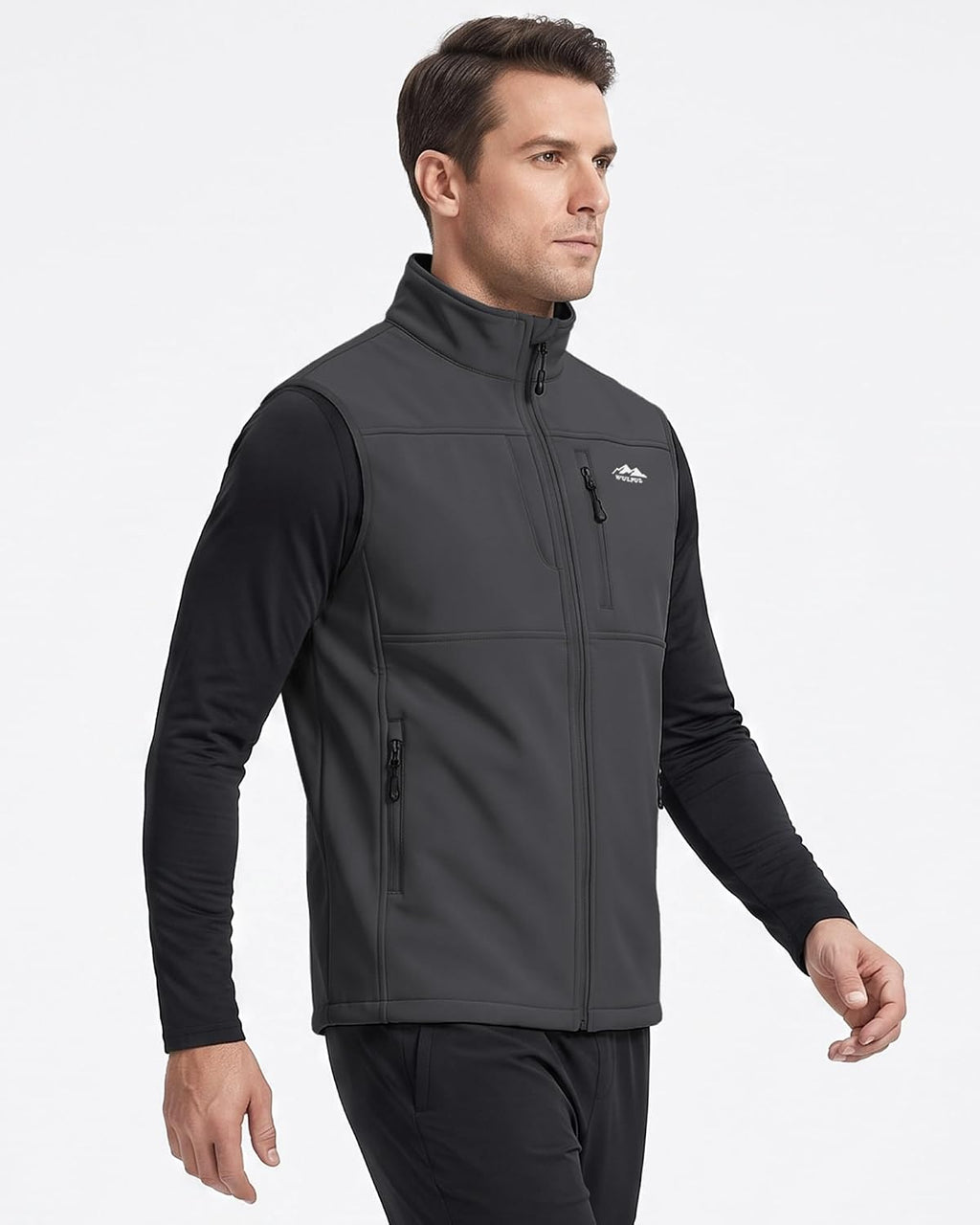 WULFUL Men's Golf Vest Windproof Lightweight Outerwear Sleeveless Jacket